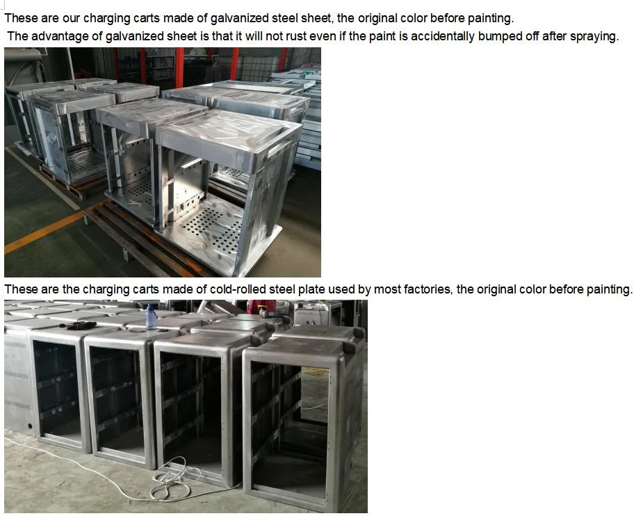 Galvanized Steel Chromebook Laptop Charging Cart for Classroom