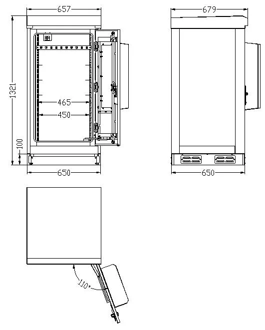 Outdoor Telecom Cabinet 22u 27u30u 40u 42u Waterproof Telecom Equipment Outdoor Battery Cabinet IP65 IP55 Manufacturer