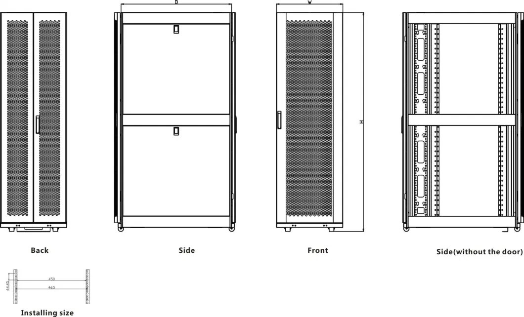 19 Inch 25u 42u 42u 48u Network Server Rack Floor Standing Outdoor Data Center Cabinet Manufacturer, Server Cabinet, Network Cabinet